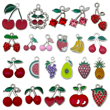 Colorful Strawberry and Banana Metal Charms with 27 Listed Options