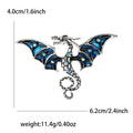 Enamel Rhinestone Western Dragon Brooch Green Brown Blue Red view 3