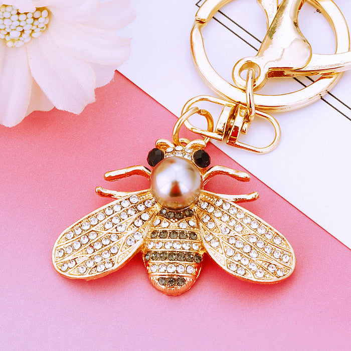 Pearl Bee Keychains in White Green and Champagne with Unlisted Main Image