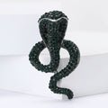 Rhinestone Cobra Snake Brooch Green Blue Red Yellow view 4