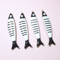 Colorful Striped Enamel Fish Charms in Eight Color Options view 7