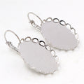Oval Scalloped Bezel French Hook Earrings in Nine Finishes view 7