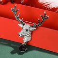 Rhinestone Deer Head Brooch Teardrop Crystal Pendant Alloy view 2