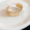 Gold Silver Bamboo Twist Hammered Open Cuff Bangles Six view 7
