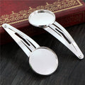 Round Cabochon Tray Snap Hair Clip Blanks in Mixed Finishes view 4