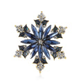 Crystal Snowflake Brooch With Polished Metal And Sculpted Decorative Details view 5