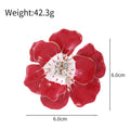 Peony Crystal Enamel Two Designs Metal Brooch Pin for Jackets and Lapels view 2
