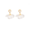 Pearl Look Top and White Translucent Flower Drop Earrings view 5
