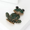 Crystal Sitting Frog Brooch Multicolor Green Blue Brown view 4