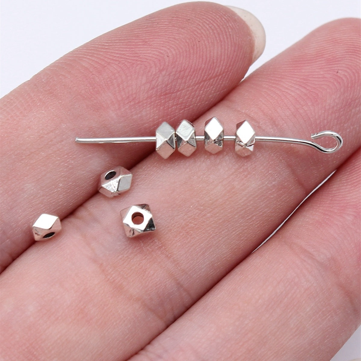 3.6x3.6x2.4mm 0.14g Multi Color Zinc Alloy Geometric Cut Small Hole Spacer Beads for Jewelry Making