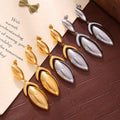 Geometric Leaf Drop Earrings Stainless Steel Gold Steel Tones view 4
