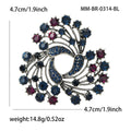 Vintage Crystal Swirl Brooch Red Green or Ink Blue view 5