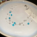 Multi Strand Pearl Blue Crystal Invisible Wire Necklace view 2