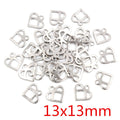 Assorted Polished Silver Tone Heart Shaped Metal Charms view 10