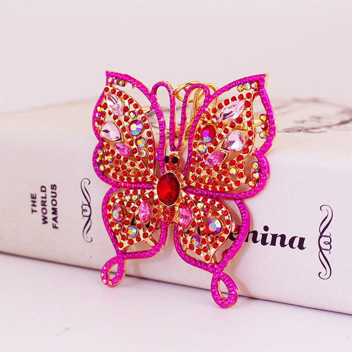 Sparkling Rhinestone Butterfly Keychain for Car Keys and Bag Charm