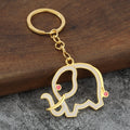 Elephant Outline Enamel Keychains in Six Color and Finish Styles view 9