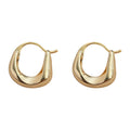Rounded Geometric Huggie Hoop Earrings In Gold And Silver Tone view 5
