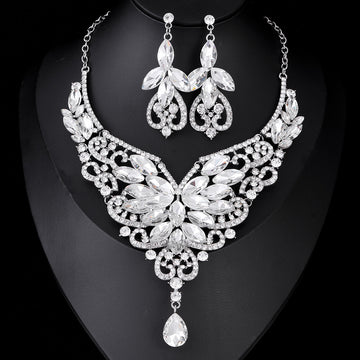 Black Silver Tone Lock Crystal Four Designs Metal Necklace 4 Pictured Designs