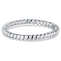 Slim Silver Tone Continuous Twisted Rope Texture Band Ring view 5