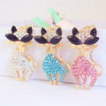 Rhinestone Cat Keychain With Split Ring And Lobster Clasp view 9