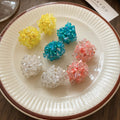 Crystal Cluster Flower Stud Earrings in Four Colors view 3