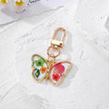 Pressed Flower Resin Butterfly Mushroom Keychains Gold Clasp view 6