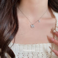 Silver Rocking Horse And Crystal Charm Necklace Pendant Jewelry view 4