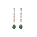 Silver Tone Crystal Linear Drop Stud Earrings in Three Styles view 5