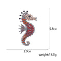 Crystal Seahorse Brooch in Three Striped Colorways view 5