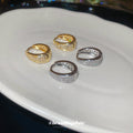 Rhinestone Wide Teardrop Huggie Earrings Fashion Jewelry view 3