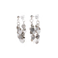 Silver Reflective Heart Sequin Cluster Hoop Stud Earrings view 5
