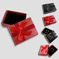 Rectangular Ribbon Bow Jewelry Gift Boxes Red And Black view 1