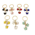 Enamel Butterfly Charm Cluster Keychain With Crystal Accents view 5