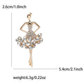 Crystal Skirt Ballerina Brooch in Gold or Silver Tone view 4