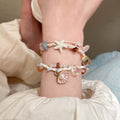 Multicolor Beach Cord Bracelets Starfish Shell Stone Accents view 3