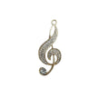 Pave Rhinestone Treble Clef Music Note Charm Pendant view 5