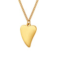 Smooth Heart Pendant Necklace Gold Steel Fine Cable Chain view 5