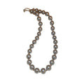 Gray Pearl Beaded Collar Necklace Silver Tone Spacer Accents view 5