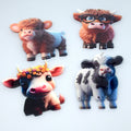 Cartoon Cow Printed Acrylic Ball Chain Hanging Charms in Six Designs view 1