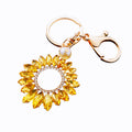 Crystal Sunflower Keychains in Yellow Pink and Assorted Color Options view 5
