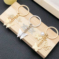 Gold, Silver and Crystal Butterfly Metal Keychains, 3 Styles view 2