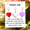 Pocket Hug Enamel Heart and Tulip Clip Charm on Message Card view 1