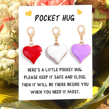 Pocket Hug Enamel Heart and Tulip Clip Charm on Message Card
