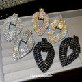 Crystal Open Teardrop Statement Stud Earrings Statement Jewelry view 2