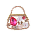 Red Gold Tone Handbag Metal Brooch Pin for Jackets and Lapels view 1