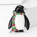 Penguin With Jeweled Scarf Brooch in Black White for Jackets and Scarves view 6