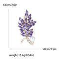 Rhinestone Wheat Ear Brooch with Pearl Gold Tone Metal view 4