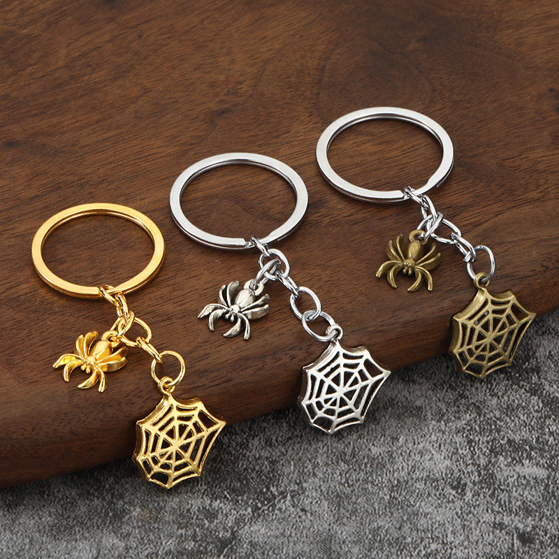 Halloween Spider Web Zinc Alloy Keychain Pendant Accessory