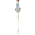 White Rhinestone Crystal Flower Duckbill Clip With Bead Tassels view 5