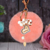 Wooden-Heart Rose-Pink-Fur-Pom